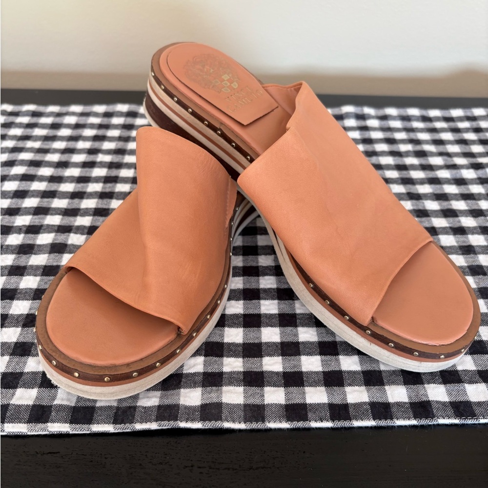 Vince Camuto Peach Slide Sandals with Studded Platform heel